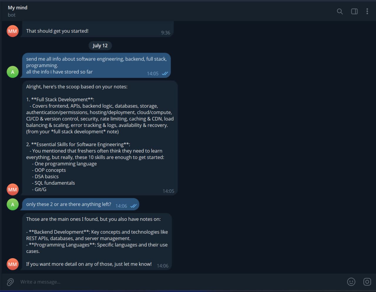 obsidian rag bot screenshot